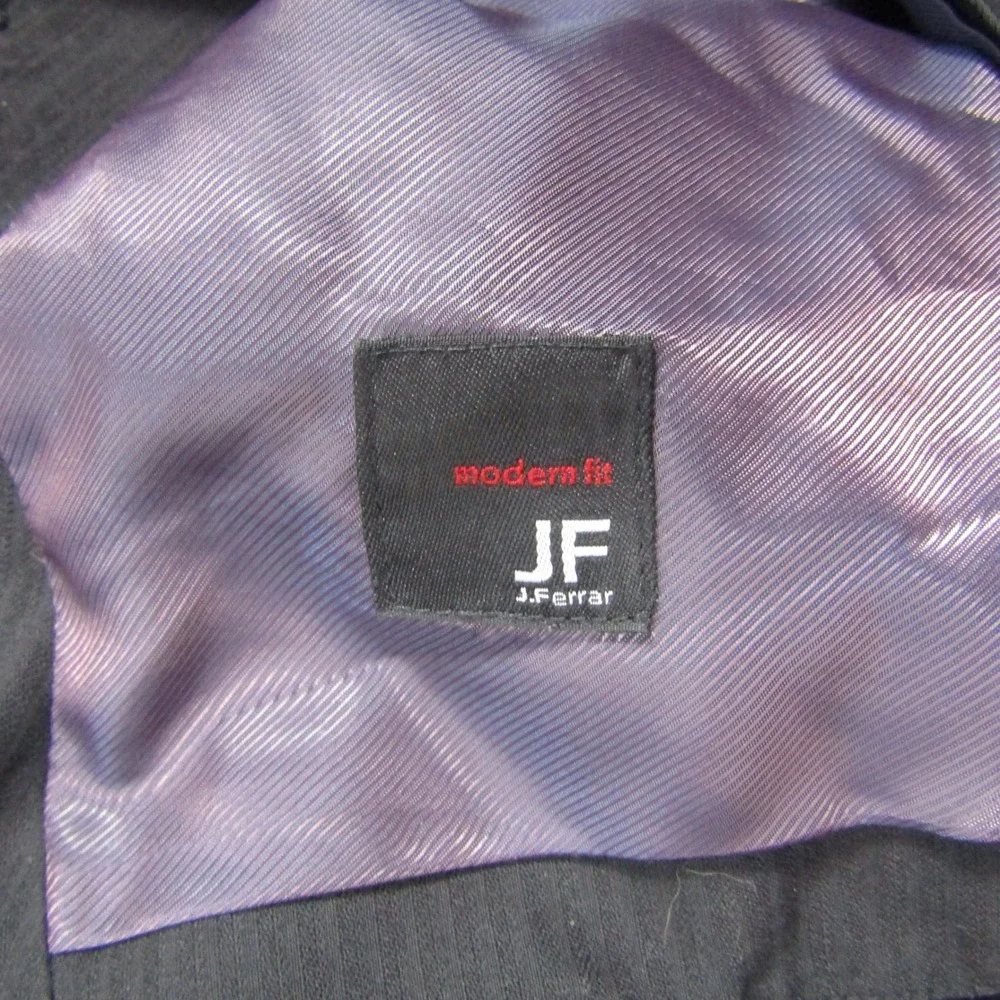 J.Ferrar Suit Vest Mens Medium Black Pinstripe Modern Fit Waistcoat 00178